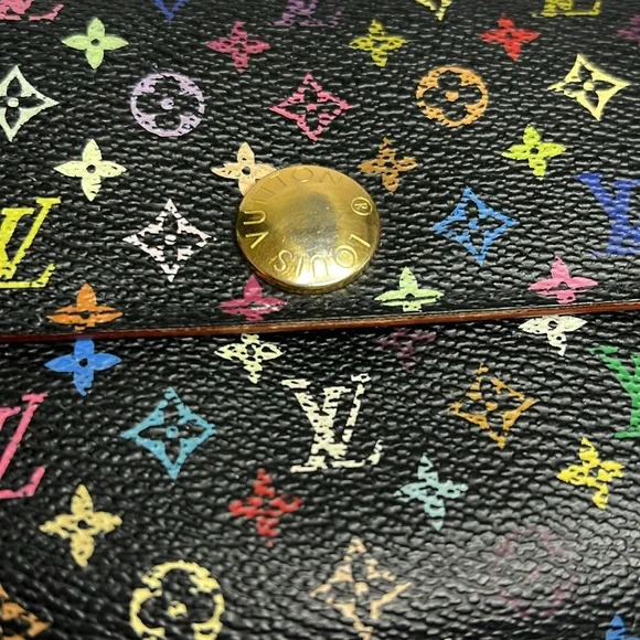 Louis Vuitton Black Multicolor Mini Monogram Sarah Wallet - Picture 7 of 16